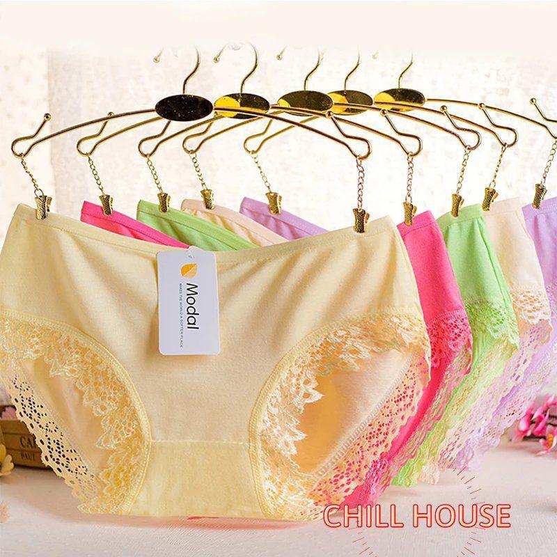 Quần Lót Cotton Mềm Mịn Pha Ren Modal Siêu Thoáng Mát Lạnh Hot - CHILLHOUSE