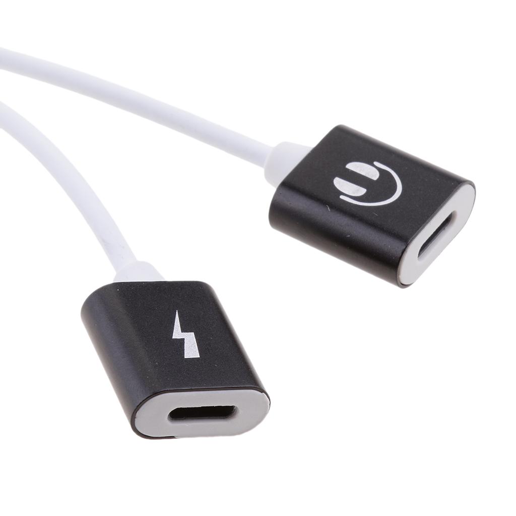 2 in 1 Headphones Jack Charger & Audio Splitter Adapter for