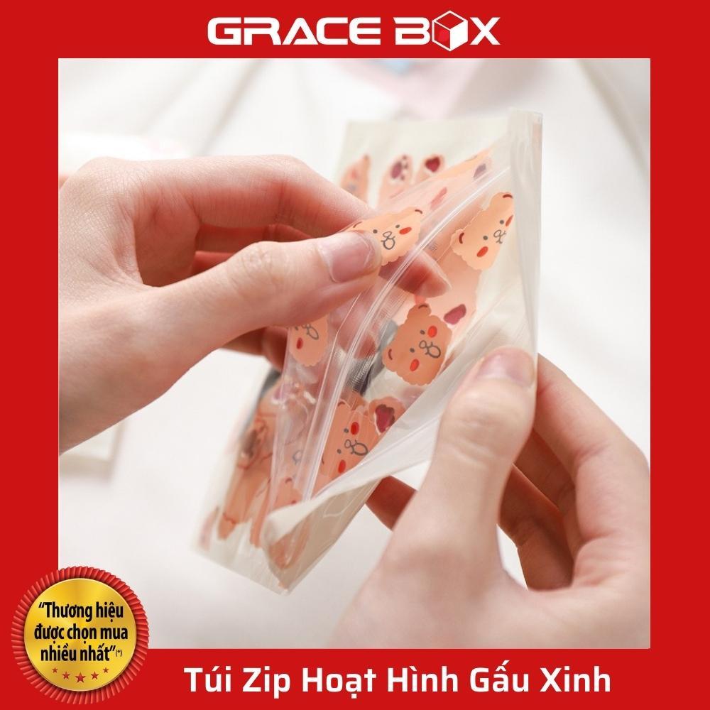 Set 10 Túi Zip Hoạt Hình Gấu Xinh Xắn