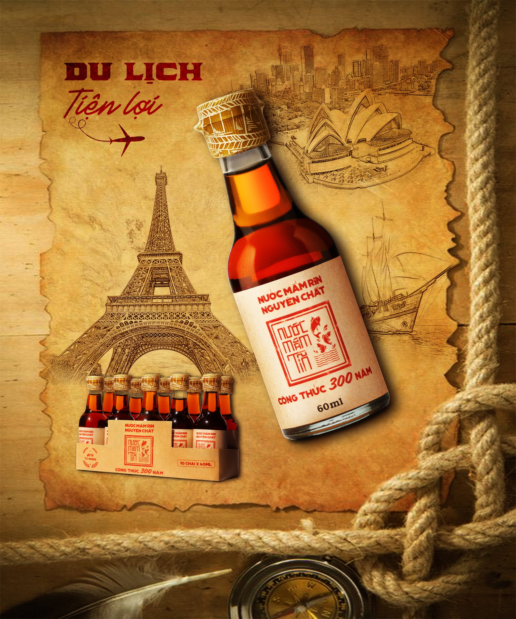 Nước Mắm Tĩn mini du lịch 40N đạm tự nhiên chai thủy tinh 60ml nước mắm rin nguyên chất truyền thống sạch là cốt nhĩ từ cá cơm than sánh đặc thịt cá không chất bảo quản