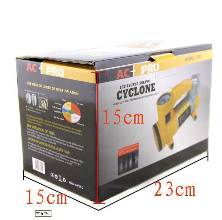 Giao hàng nhanh ô tô máy bơm hơi ô tô với điện cao áp di động xi lanh đơn và đôi có đèn khẩn cấp lốp ô tô 12V