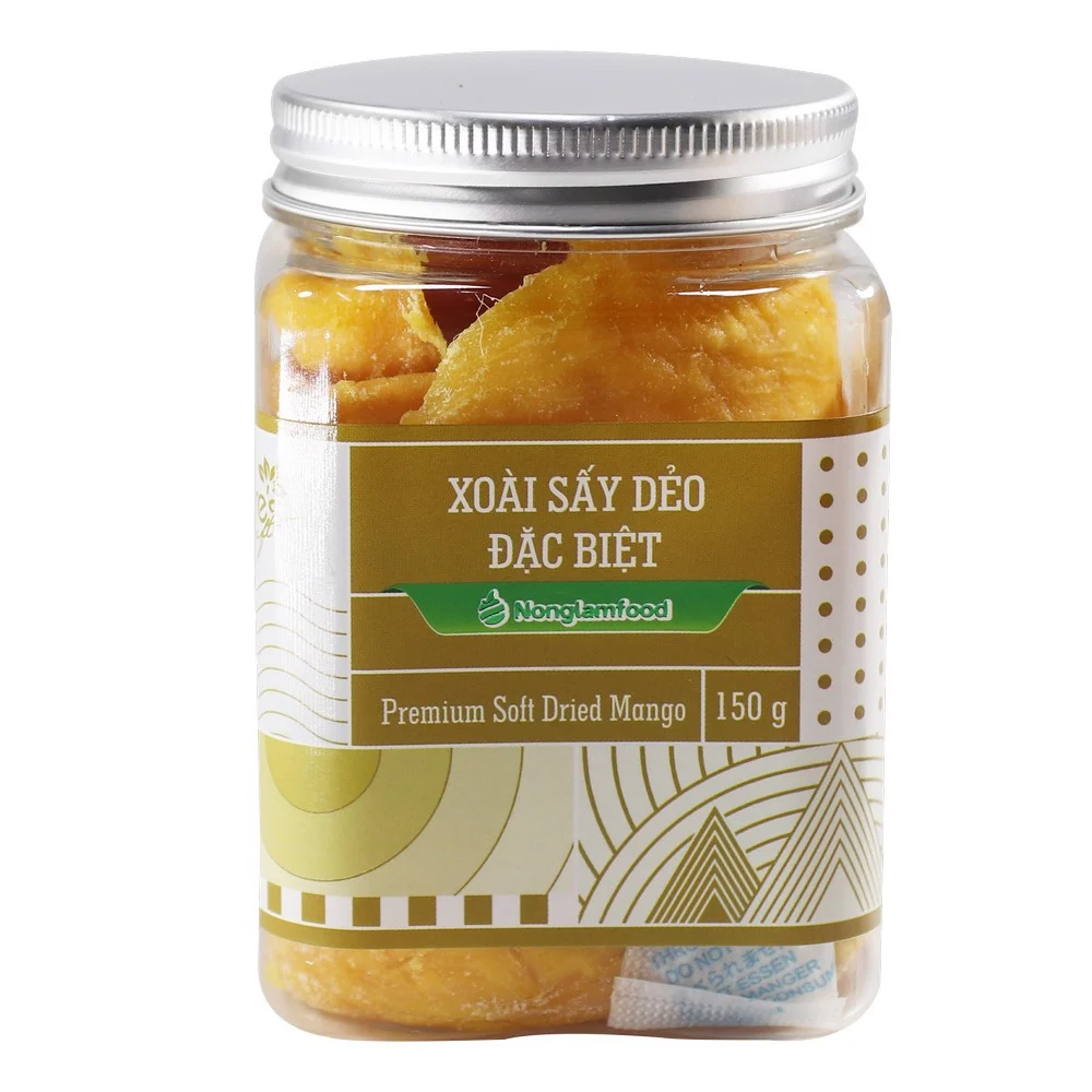 [HẠT MỨT TẾT 2024] Xoài sấy dẻo đặc biệt Nonglamfood hũ 150g - Premium Soft Dried Mango | Quà tặng cao cấp Xuân Giáp Thìn cho người thân, bạn bè, doanh nghiệp