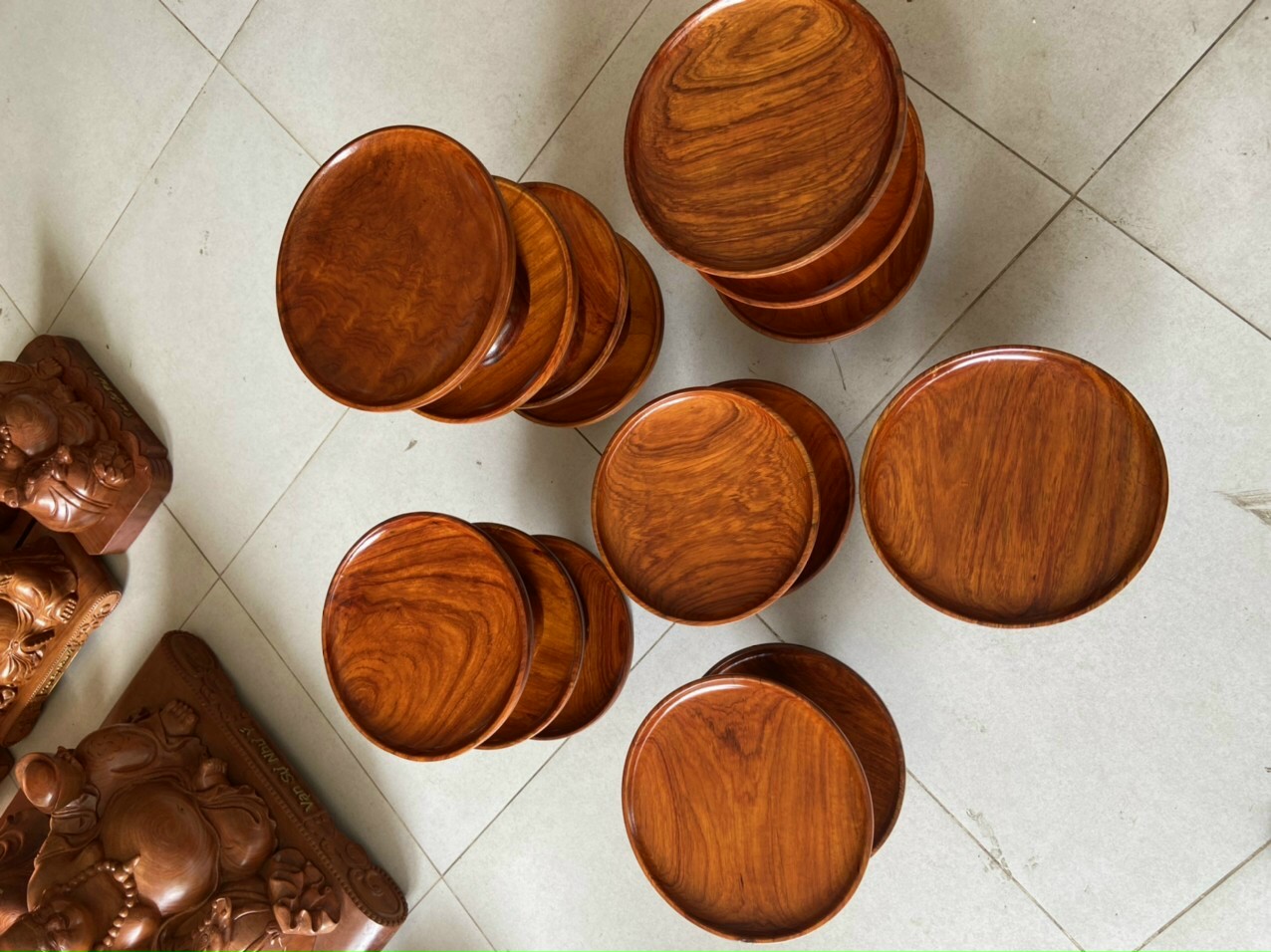 Đĩa trái cây gỗ hương ngang 20 cm