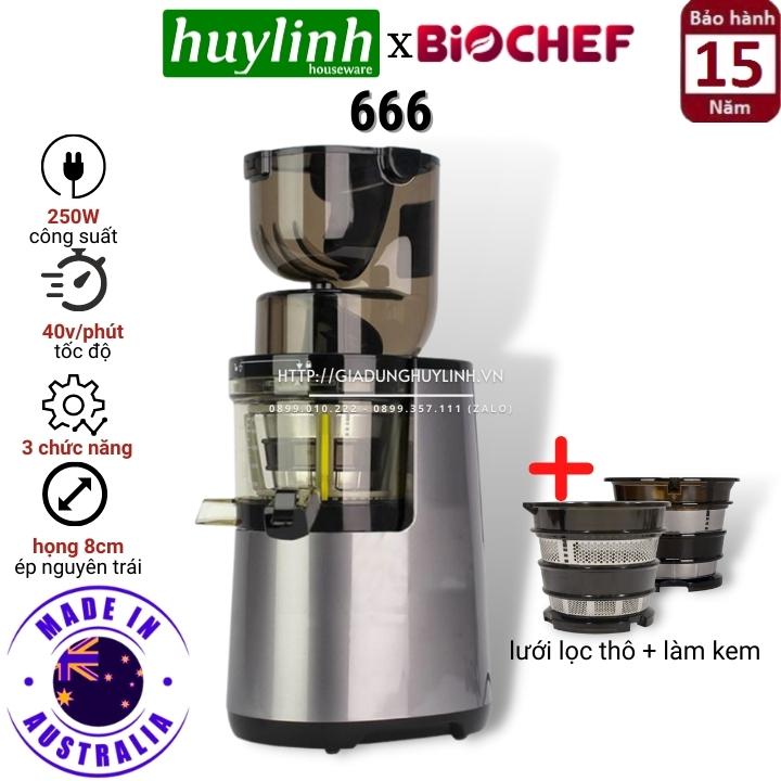 Máy ép trái cây Biochef 666 - Máy ép chậm - Hàng Chính Hãng