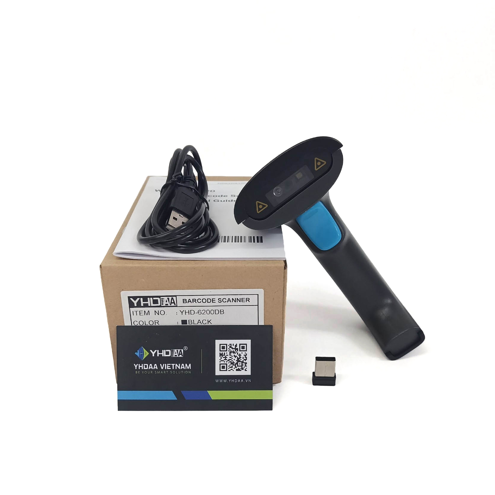 Máy quét mã vạch Bluetooth YHD 6200DB 2D đọc mã Barcode Qrcode kết nối không dây dùng trên Điện thoại, Máy tính - Hàng Nhập Khẩu