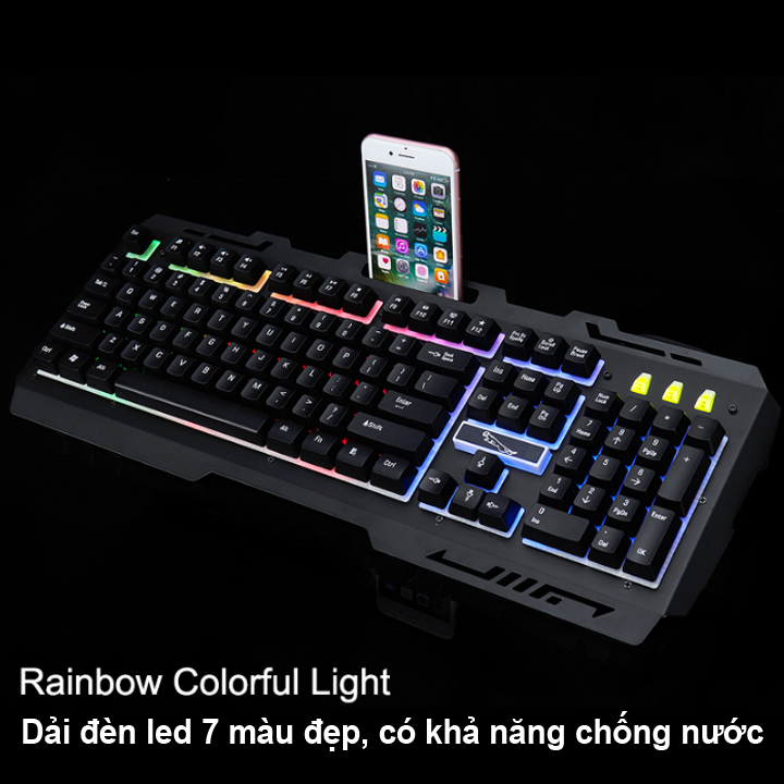 Bàn Phím và chuột Backlight HN G7.00 LED đa màu độc đáo chuyên game cho phòng net - Hàng nhập khẩu