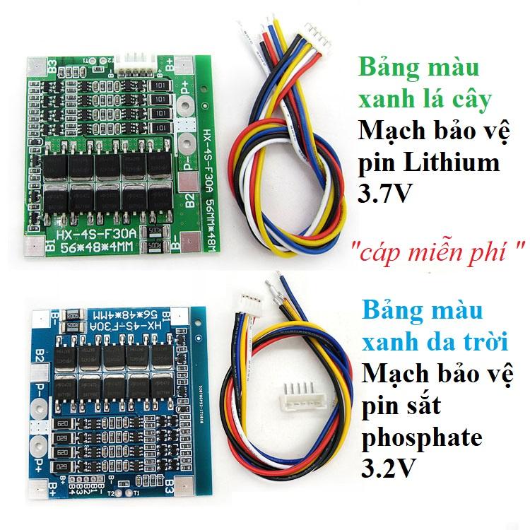 Bo mạch bảo vệ pin lithium 4S 30A BMS 14.8V 12.8V 18650 LiFePO4 Cân bằng mạch tích hợp với cáp