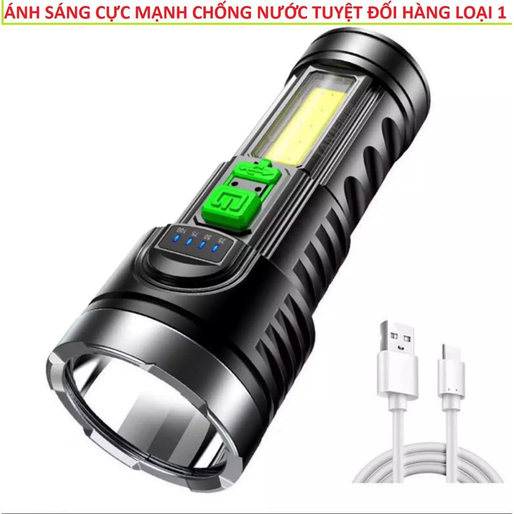 Đèn pin siêu sáng cầm tay có sạc USB Led 998000LM Loại Lớn Có Đèn 1 Bên