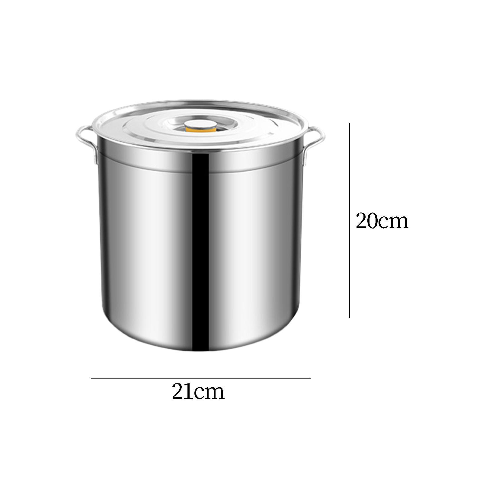 Stainless Steel Stockpot Big Cookware Oil Bucket Heavy Duty Easy to Clean Canning Pasta Pot Tall Cooking Pot for Hotel Household Commercial