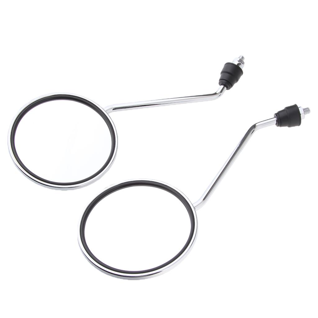 Chrome Motorcycle Scooter Rearview Rear View Side Mirrors 8mm Thread