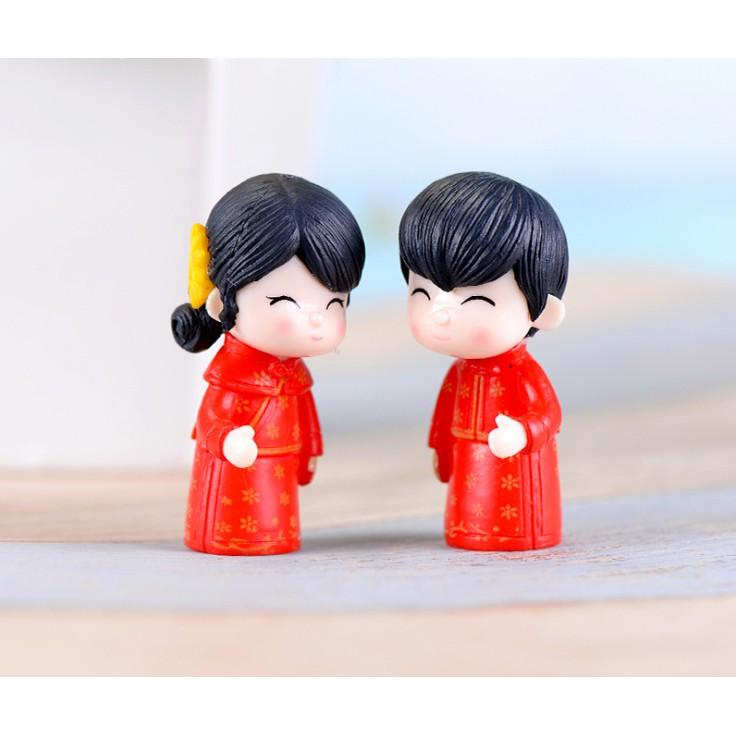 KHO-HN * Mô hình đôi cô dâu chú rể trang phục đơn giản trang trí bánh ngọt, tiểu cảnh, bonsai, DIY