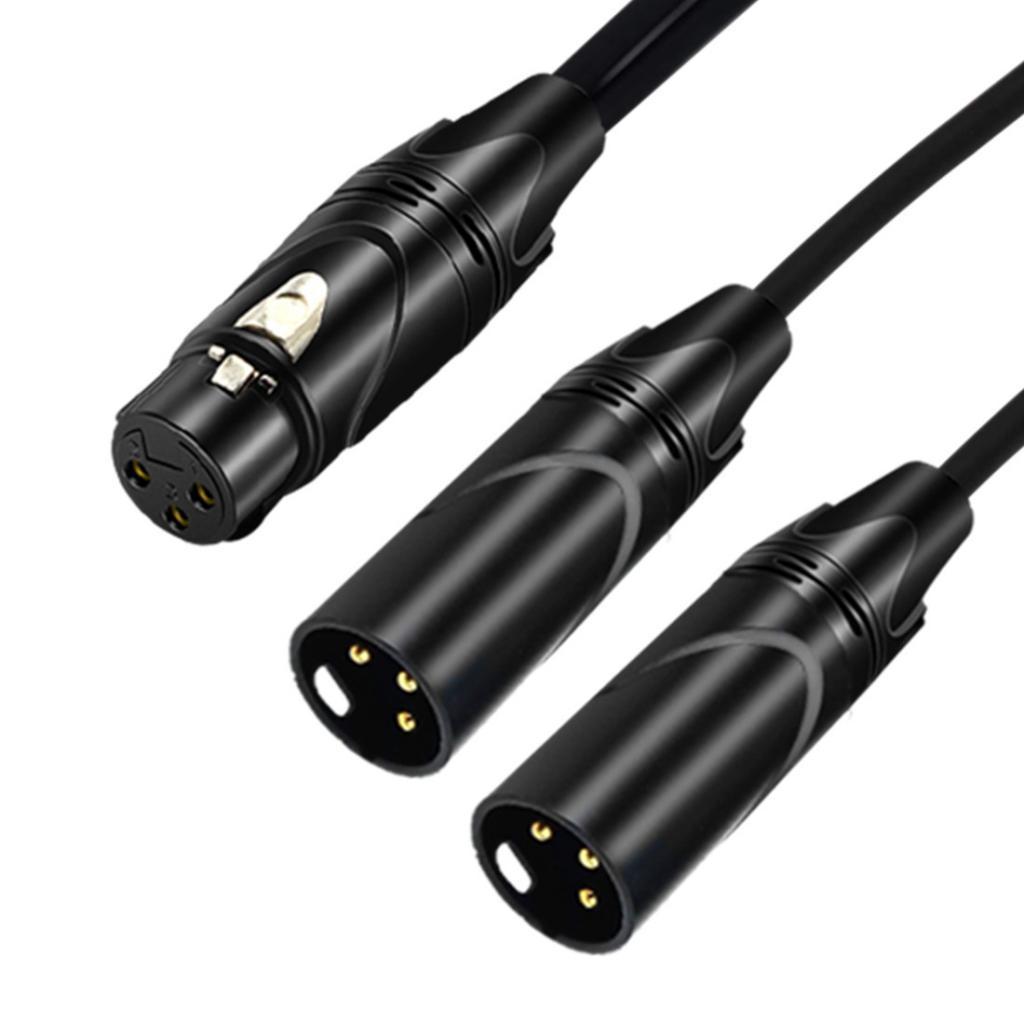 3 Pin XLR Female To Dual 2 Male Plug Y Splitter Cable Adaptor Cable
