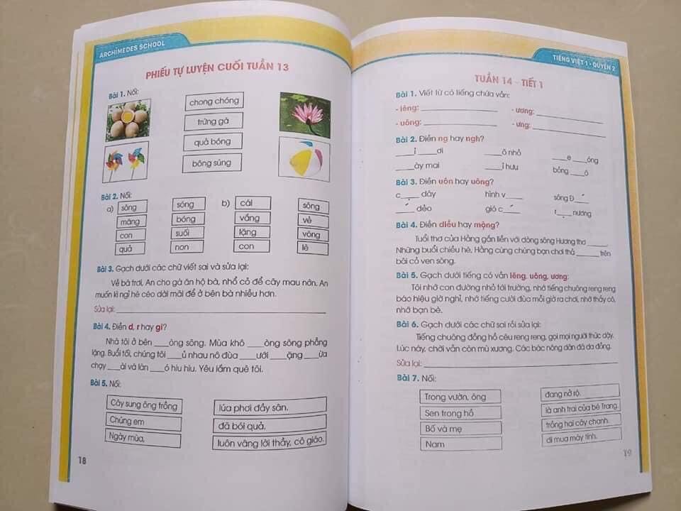 Toán lớp 1 - 4 cuốn