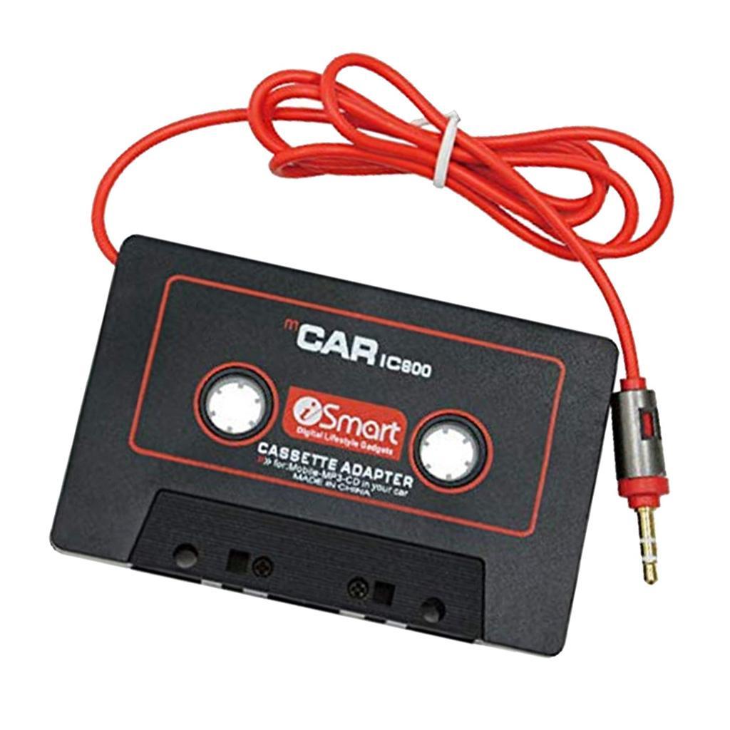 2x 3.5mm Jack Stereo to Car AUX Audio Cassette Tape Adapter Converter Black