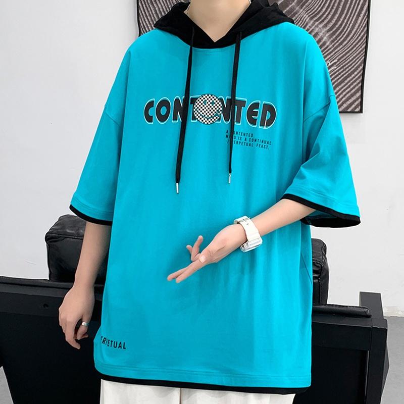 Áo Hoodie Ngắn Tay Nam In Chữ Basic Dáng Rộng Phong Cách Hàn Quốc Thời Trang Zenkonu TOP NAM 258V1