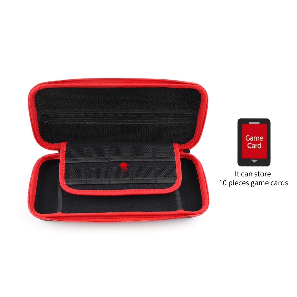 Bóp đựng cho Nintendo Switch Oled v1 v2 Lite mầu đỏ đen bao đựng gọn nhẹ chống sốc