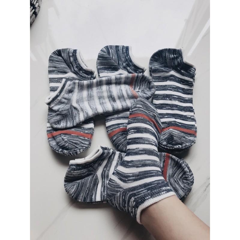 Tất/Vớ Nam KẺ SỌC cổ ngắn HOT TREND , KHÁNG KHUẨN, CHỐNG HÔI, THỐI CHÂN