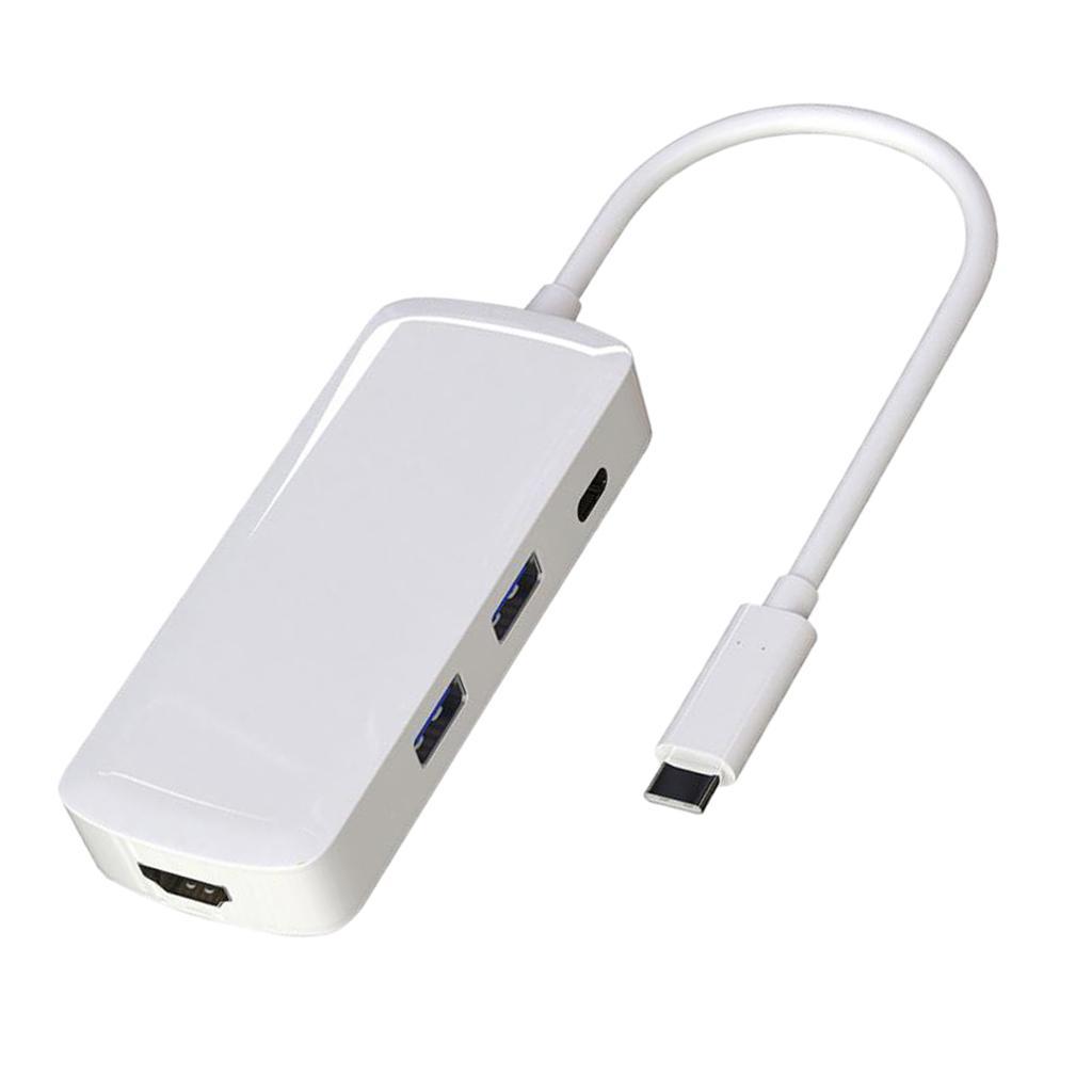 Type-c Hub USB-C to  4K Converter with 2xUSB3.0+PD Port Adapter Cable