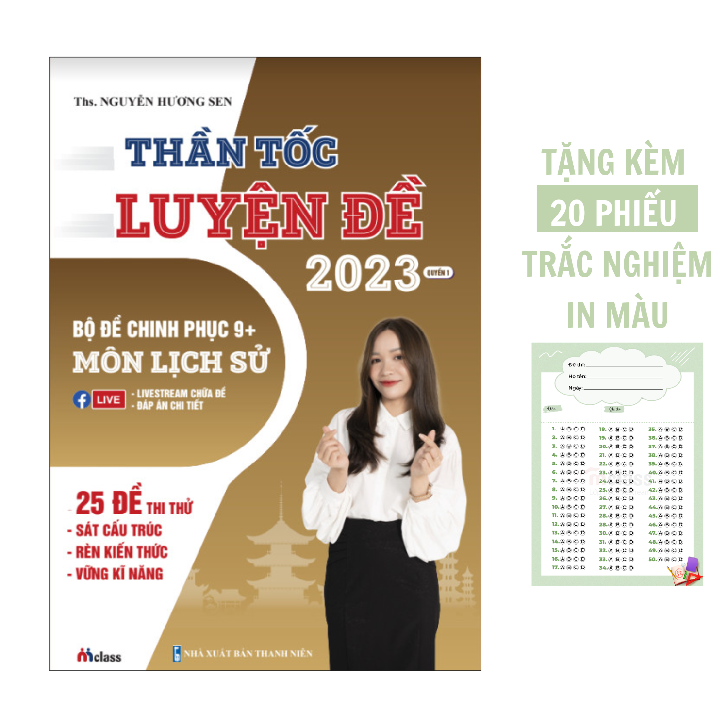 Sách - Thần Tốc Luyện Đề Bộ Đề Chinh Phục 8+ Môn Lịch Sử 2023 ( Cô Nguyễn Hương Sen )