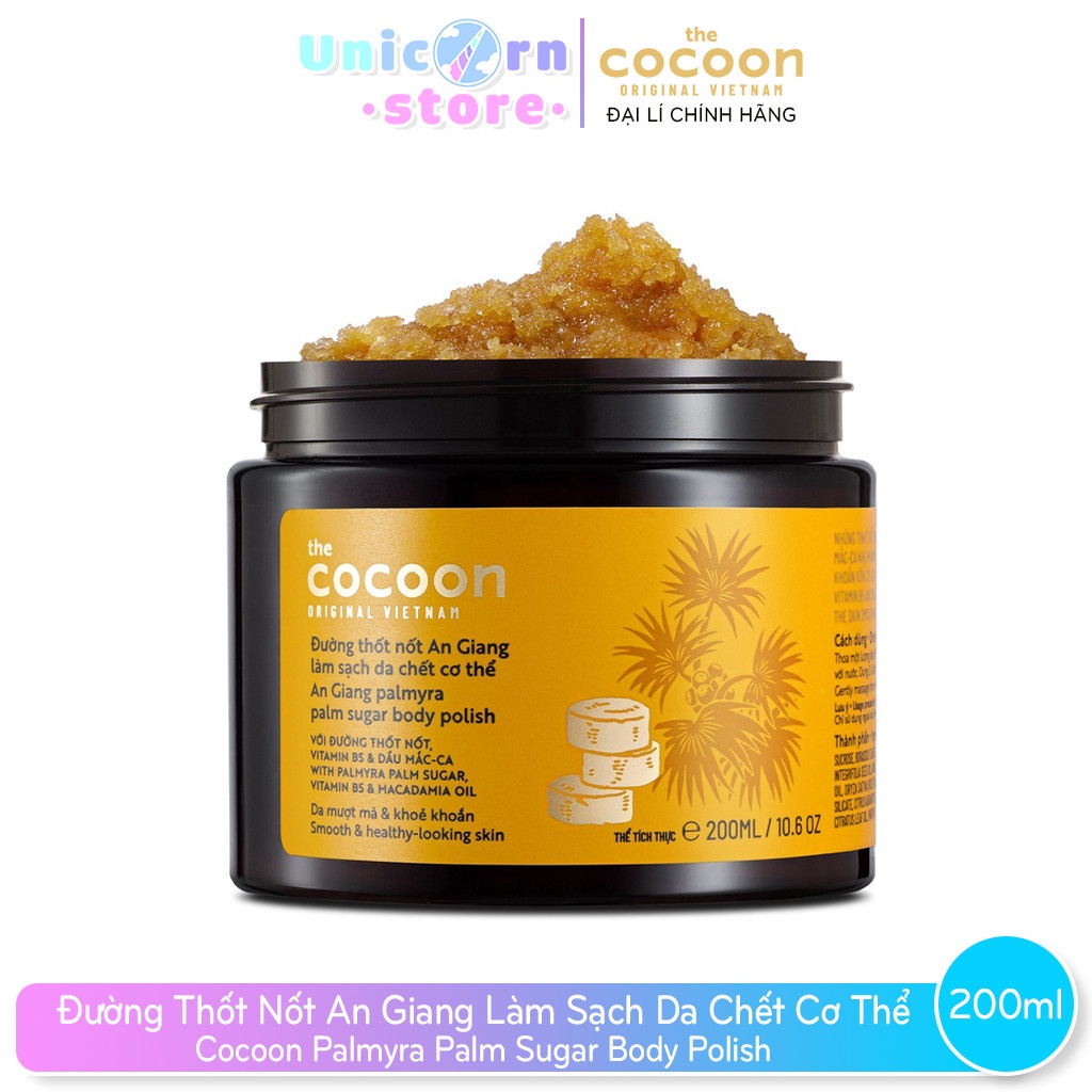 Đường Thốt Nốt An Giang Làm Sạch Da Chết Cơ Thể Cocoon Palmyra Palm Sugar Body Polish 200ml