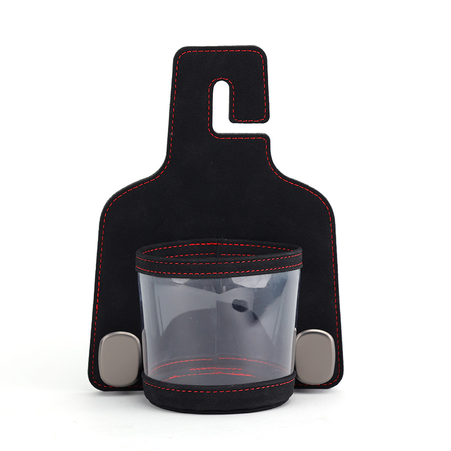 Móc Treo Đa Năng Có Hộc Đựng Ly Trên Ô Tô CIND BO-L021 Bằng Kim Loại Bọc Da Lộn Màu Đen Sang Trọng Cho Nội Thất Xe - Nhập Khẩu Chính Hãng