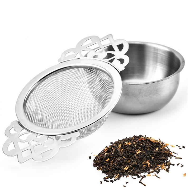 Reusable 304 Stainless Mesh Herbal Ball Tea Spice Strainer Teakettle Locking Lace Tea Filter Infuser Spice Kitchen Accessories