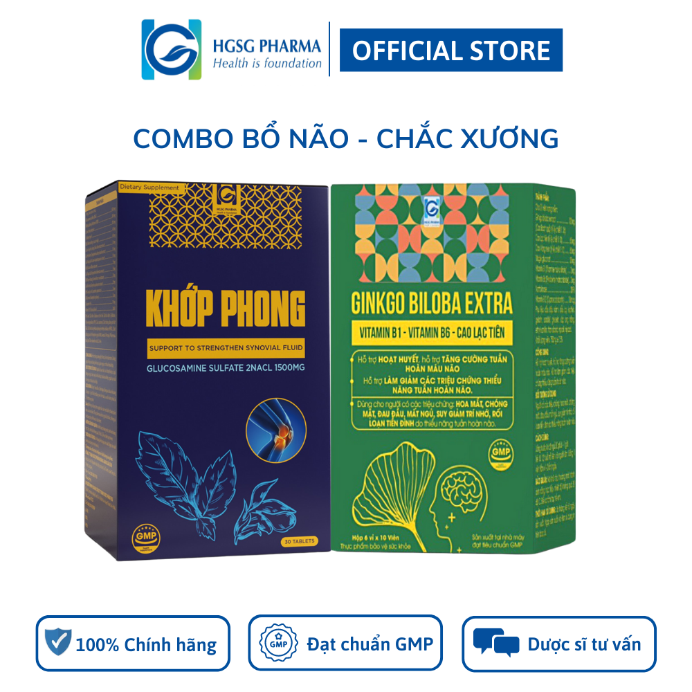 Bộ sản phẩm HGSG Pharma KHỚP PHONG & GINKGO BILOBA EXTRA