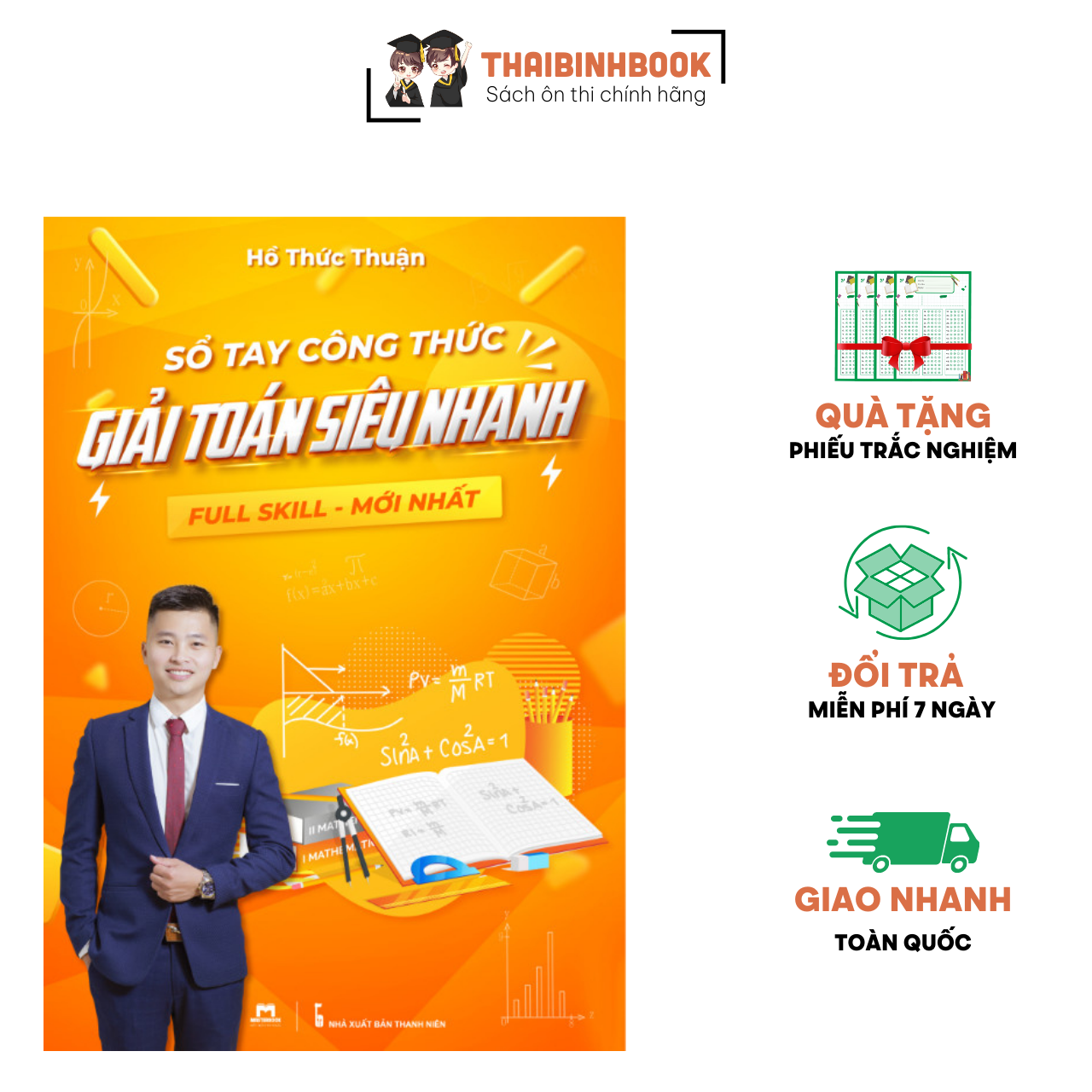 Sách Sổ Tay Công Thức Giải Nhanh Môn Toán 12, thầy Hồ Thức Thuận