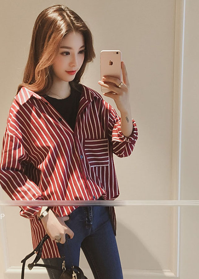 Áo sơ mi sọc phối áo 3 lỗ Mã: AS538