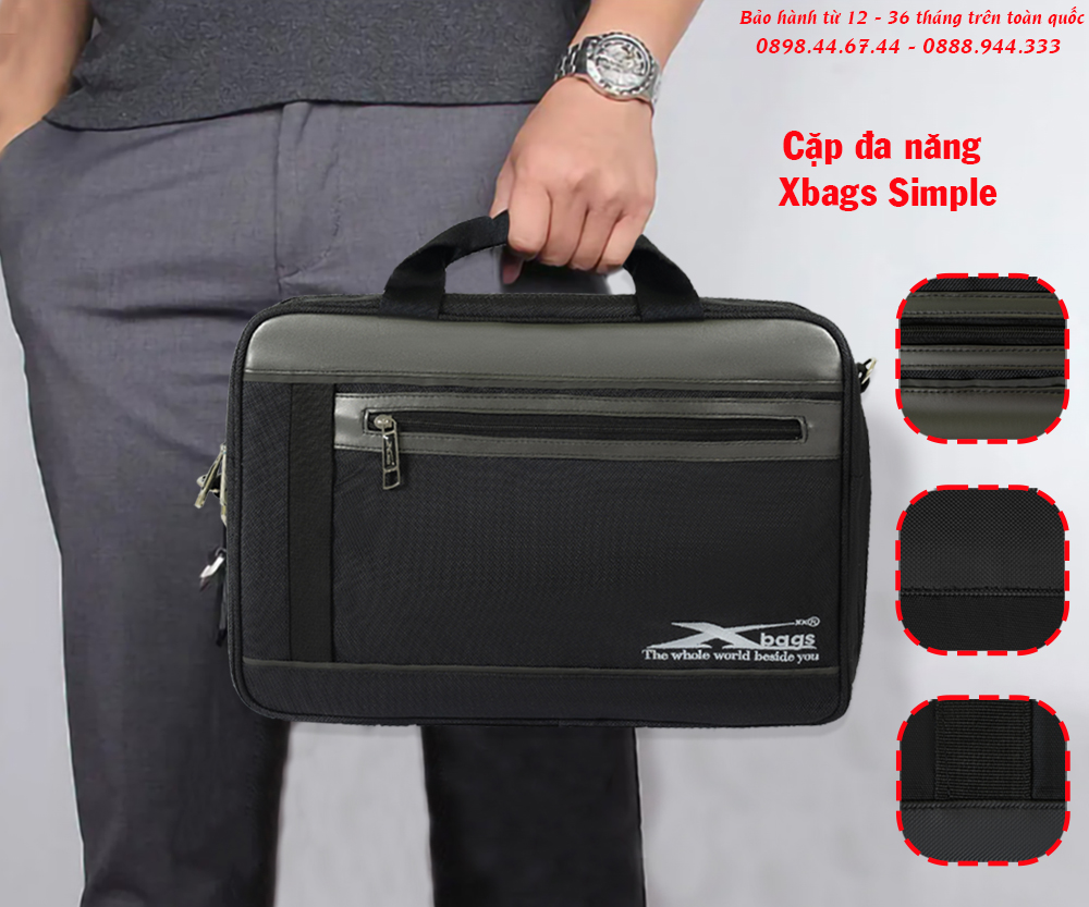 Cặp balo đa năng, cặp sách học sinh, cặp sách laptop Xbags Simple