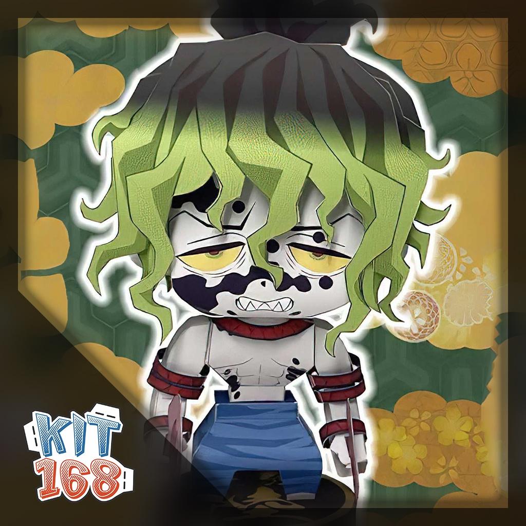 Mô hình giấy Anime Chibi Gyutaro ver 2 - Demon Slayer (Kimetsu no Yaiba) + kit hộp trang trí