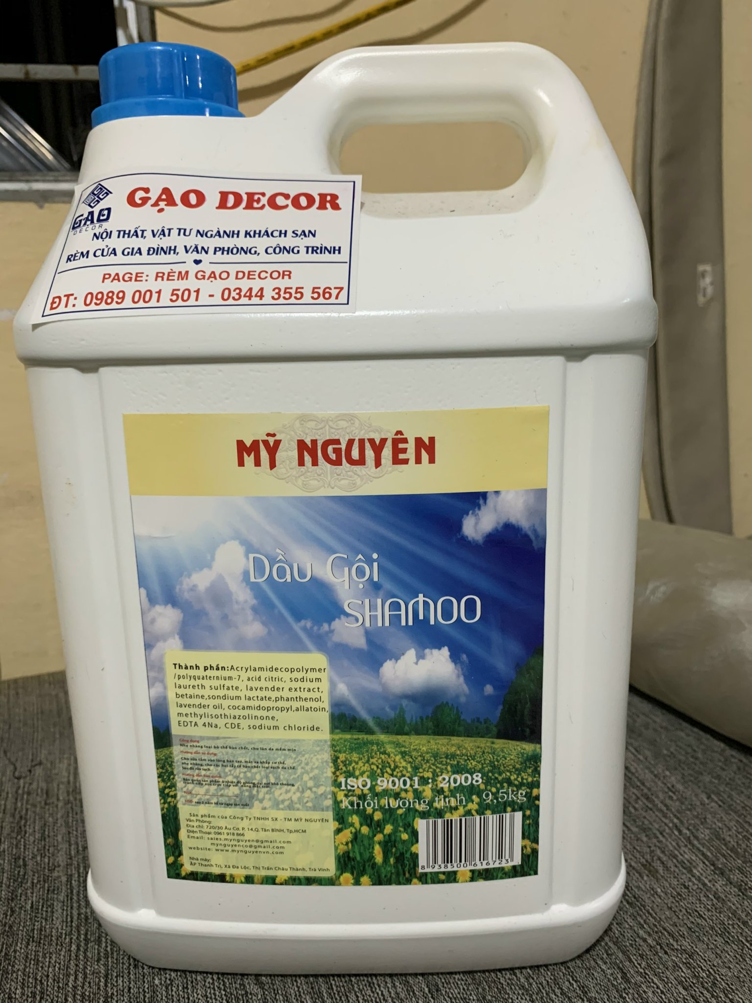 Dầu gội, sữa tắm can 10l Mĩ Nguyên cho nhà nghỉ, khách sạn