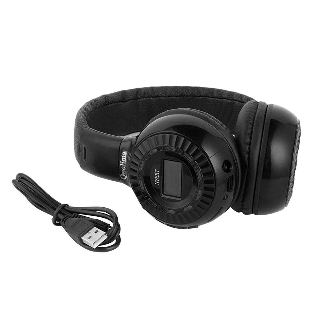 New Wireless Bluetooth 4.0 Noise-Cancelling Handsfree Over Ear Headset Black