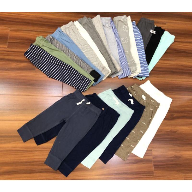 Set 5 quần dài cotton bé trai sơ sinh xuất dư