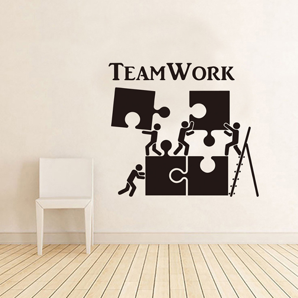 Decal trang trí văn phòng Team Work - decal dán tường Team Work đẹp ( 56 x 61 cm)