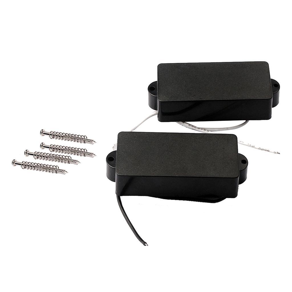 Sealed 4 String Precision  Guitar Neck Bridge Pickup Set, Black