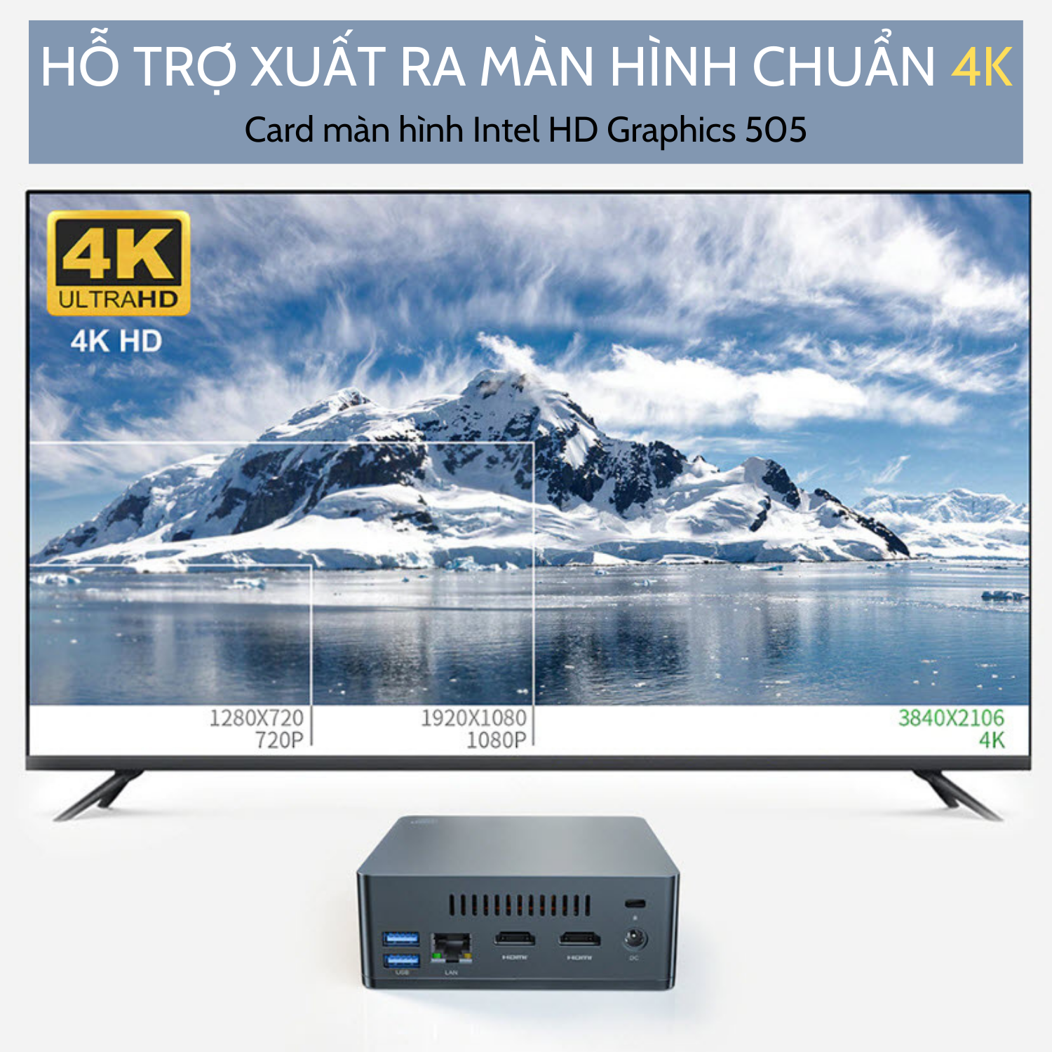 Máy tính để bàn – Mini PC - NUC GK35 – CPU: Intel J4205, RAM+ROM: 8+256GB