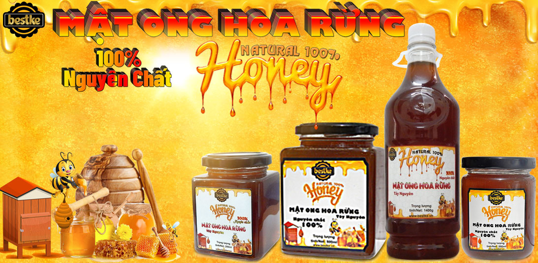 Honey natural Mật ong rừng 100% nguyên chất tự nhiên cam kết đúng chất lượng lọ 200ml Bestke 