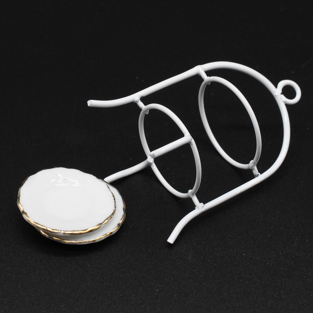 Mini Cake Stand Holder & Cake Set For 1/12 Dolls House Miniature Ornament