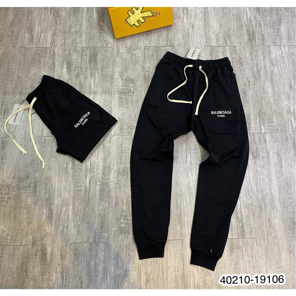 Quần Jogger BALEN - Quần nỉ dài bo gấu nam in chữ tạo rách - Quần Jogger nỉ bo gấu nam.