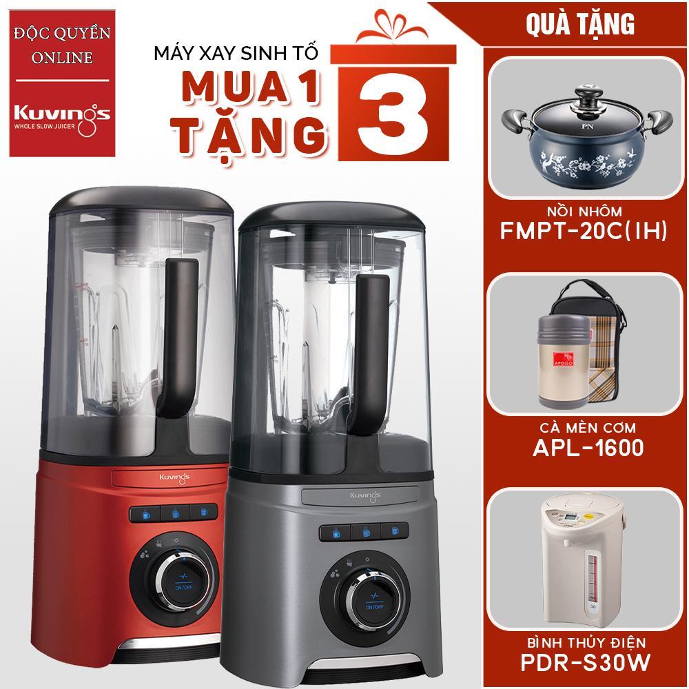 Máy xay sinh tố chân không Kuvings SV-400MB (1.55L) Tặng Hộp cơm giữ nhiệt Apollo APL-1600 + Nồi Inox PN FMPT-20C(IH) + Bình thủy điện Tiger PDR-S30W - Hàng chính hãng