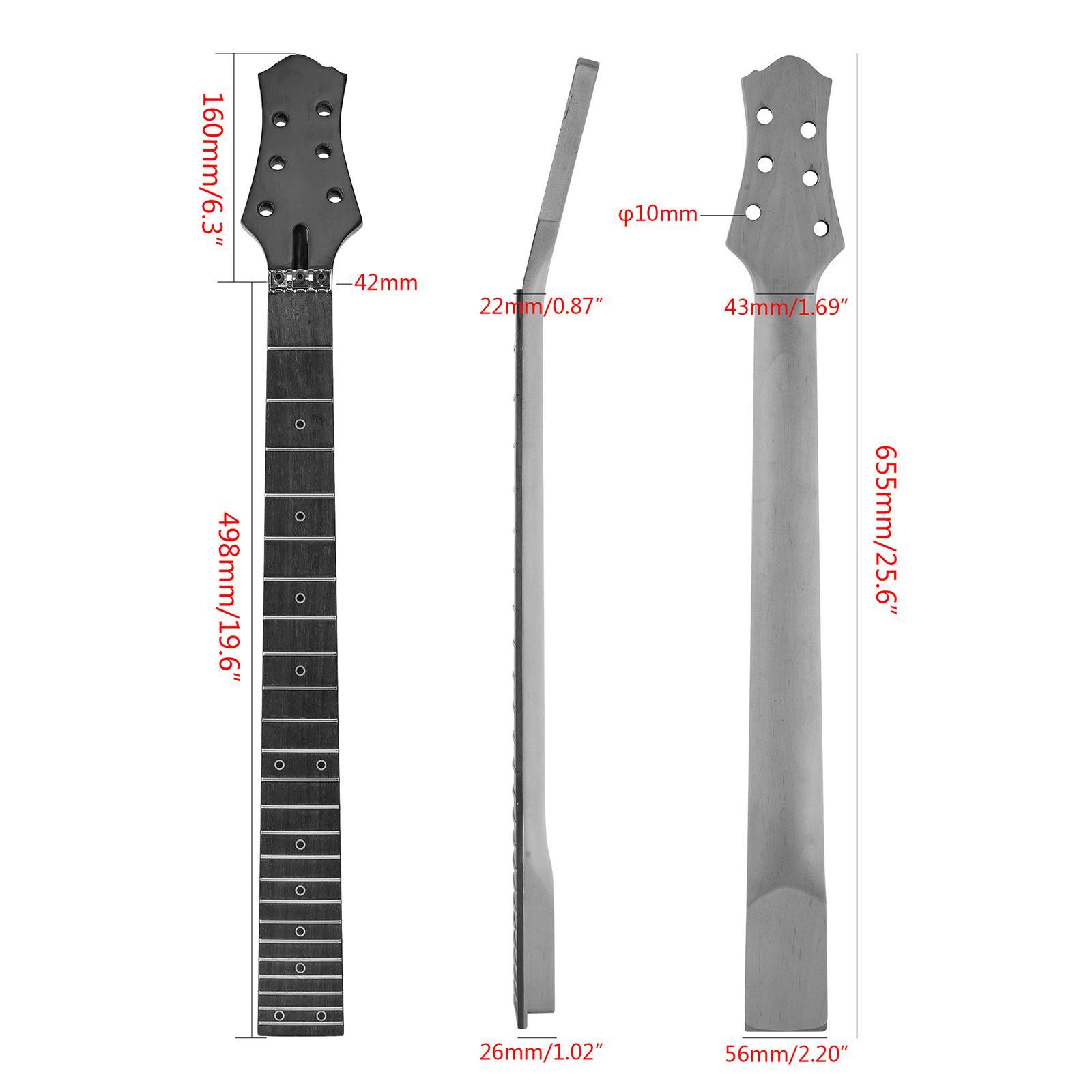 Electric Guitar Neck Replacements, 24 Frets Electric Guitar neck Rosewood Fretboard for Electric Guitar DIY Parts