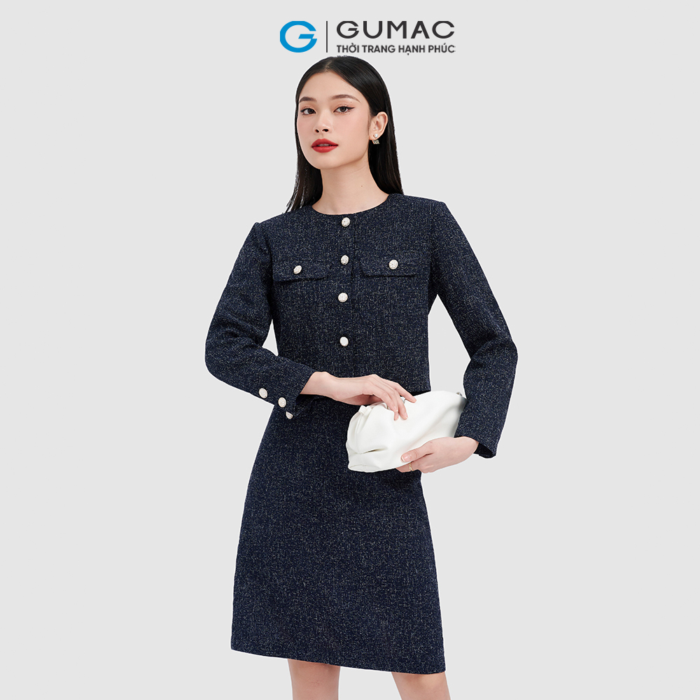 Áo khoác lửng GUMAC AC10057 nắp túi đính nút