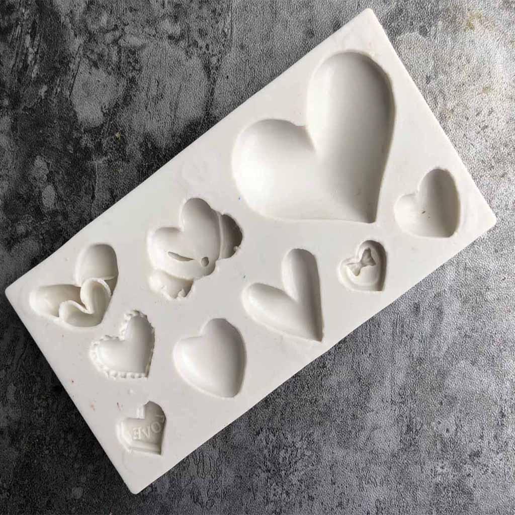 Heart Shape Diy Molds Silicone Fondant Cake Sugar Chocolate Moulds Clay Crafts Supply
