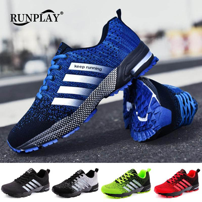 Giày Sneaker Nam Thời Trang Size Lớn 48 Nhẹ Chạy Bộ Thoáng Khí Buộc Dây Giày Thoải Mái Chống Trơn Trượt Đi Bộ giày Thể Thao Color: Red running shoes Shoe Size: 4