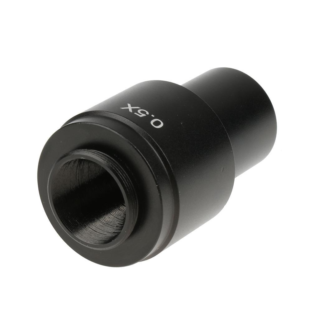 0.5X Eyepiece Auxiliary Lens Adapter for C-Mount Microscope 30 30.5mm -Black