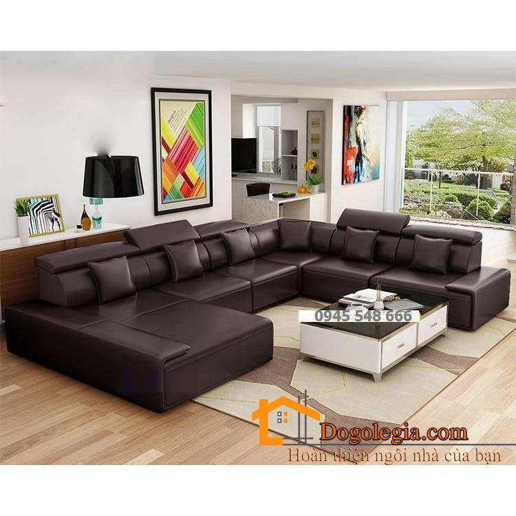 Sofa Da Chữ U Hoành Tráng Cho Phòng Khách Đẹp LG-SF119