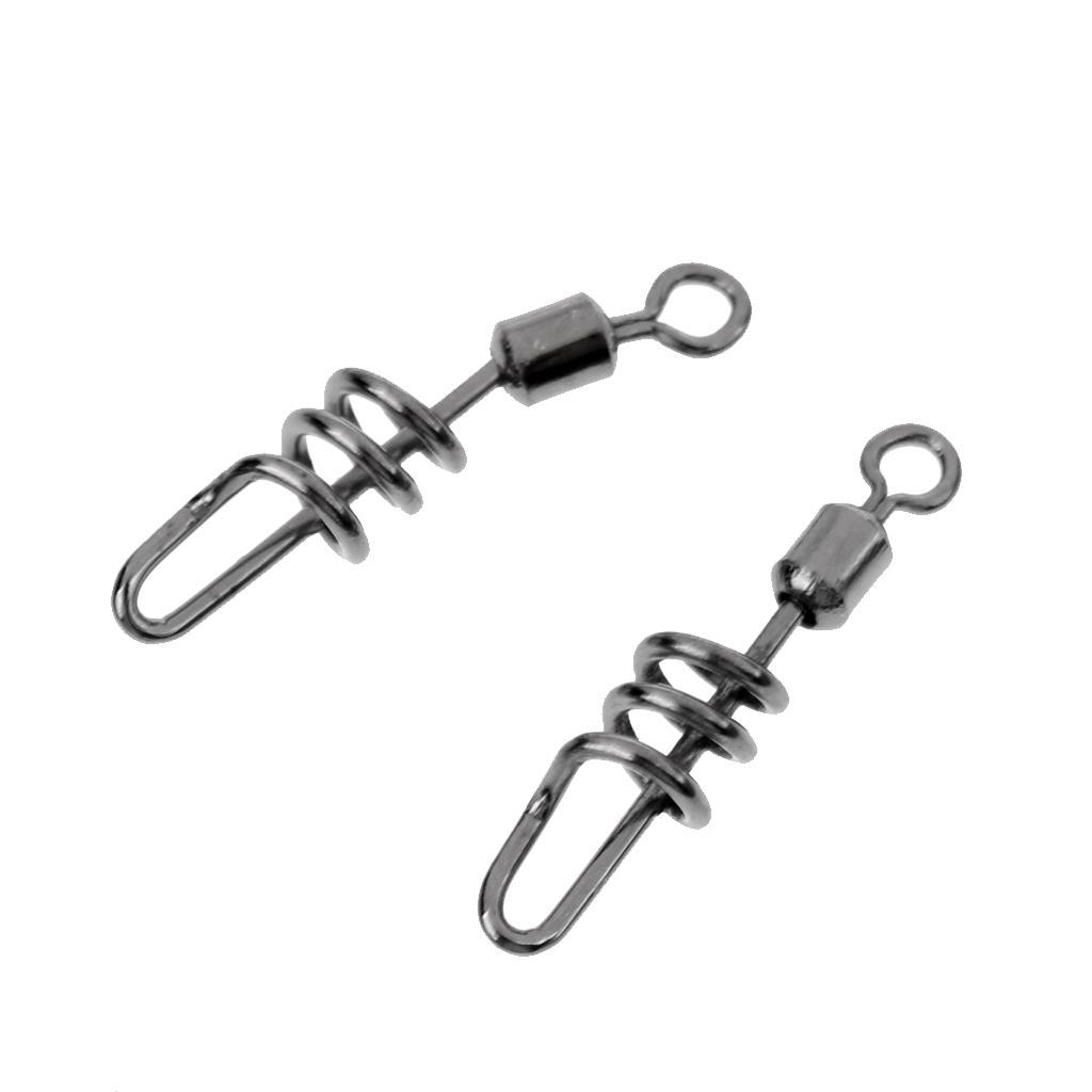 20 Pieces Fishing Swivel Snap Corkscrew Swivels Swirl Connector with Rolling Swivel Saltwater 16mm-27mm