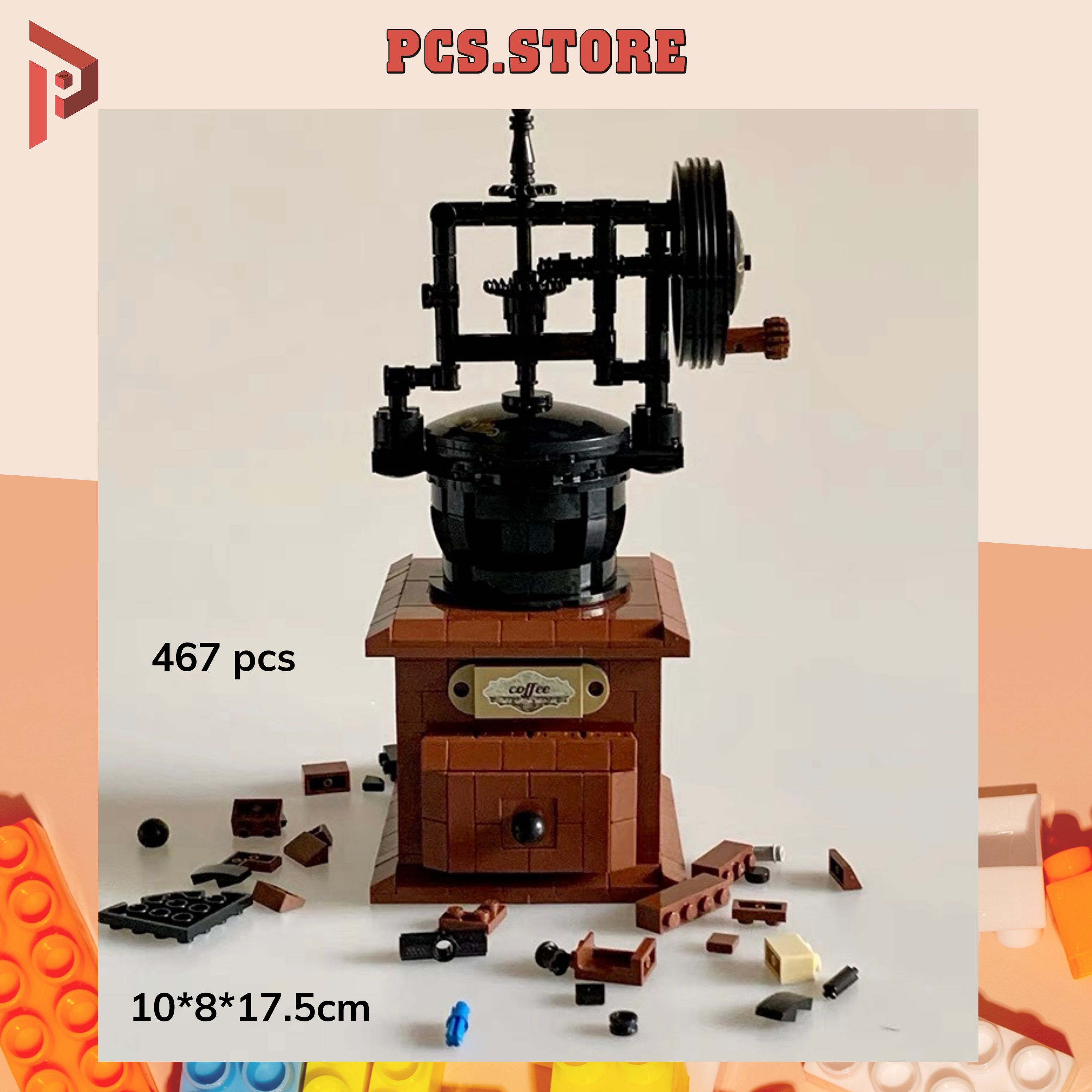 Đồ Chơi Lắp Ráp Mô Hình Máy Xay Cà Phê Bằng Tay Cổ Điển - Vintage Coffee Maker - PCS STORE