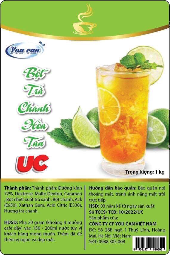 [Siêu rẻ/ Gói 1kg]Trà Chanh Hòa Tan UC hàng chính hãng/ Bột trà hoa quả PHA SẴN SIÊU NHANH thơm ngon chuẩn vị.